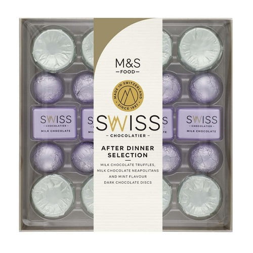 M&S Swiss After Dinner Chocolate Selection 264g, British Import (Pack of 3)