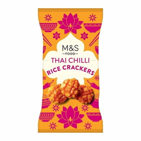 M&S Thai Chilli Rice Crackers 150g, British Import (Pack of 3)