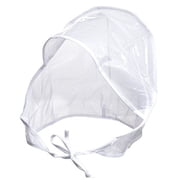 Maypes Waterproof Rain Bonnet Hat with Full Cut Visor & Netting, White, Unisex