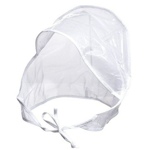 M&S Waterproof Rain Bonnet Hat with Full Cut Visor & Netting, White, Unisex