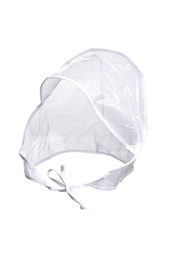 M&S Waterproof Rain Bonnet Hat with Full Cut Visor & Netting, White, Unisex