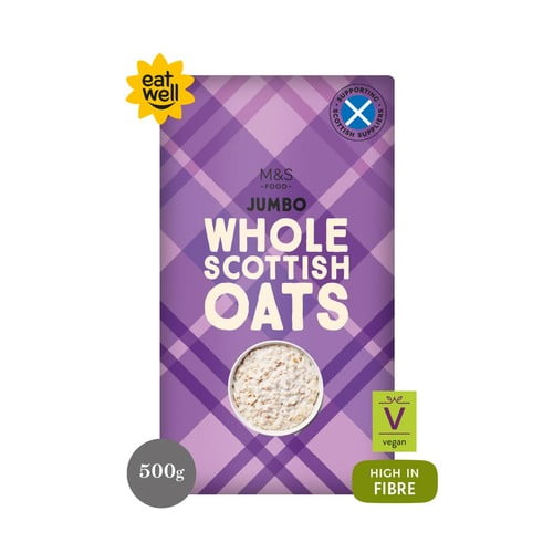 M&S Whole Scottish Porridge Oats 500g, British Import (Pack of 3)