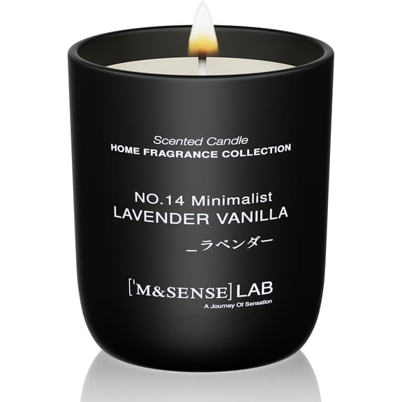 M&SENSE Natural Soy Candle, Lavender Vanilla , 5.3 oz , Minimalist Scented Candle for Relaxation,Home Décor , for Bedroom, Office, Party Large