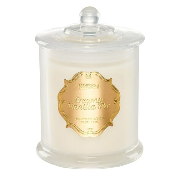 M&SENSE Vanilla Candles for Home Scented, Organic Soy Candles Non Toxic Soot-Free, 12.7oz Large Jar Candle 75 Hours Long Lasting Slow Burning