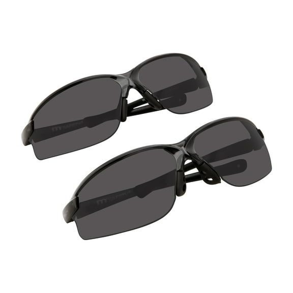 M+ Unisex Safety Glasses MS380569FCOLPK 2-Pack Dark Grey Lens Protective Eyewear