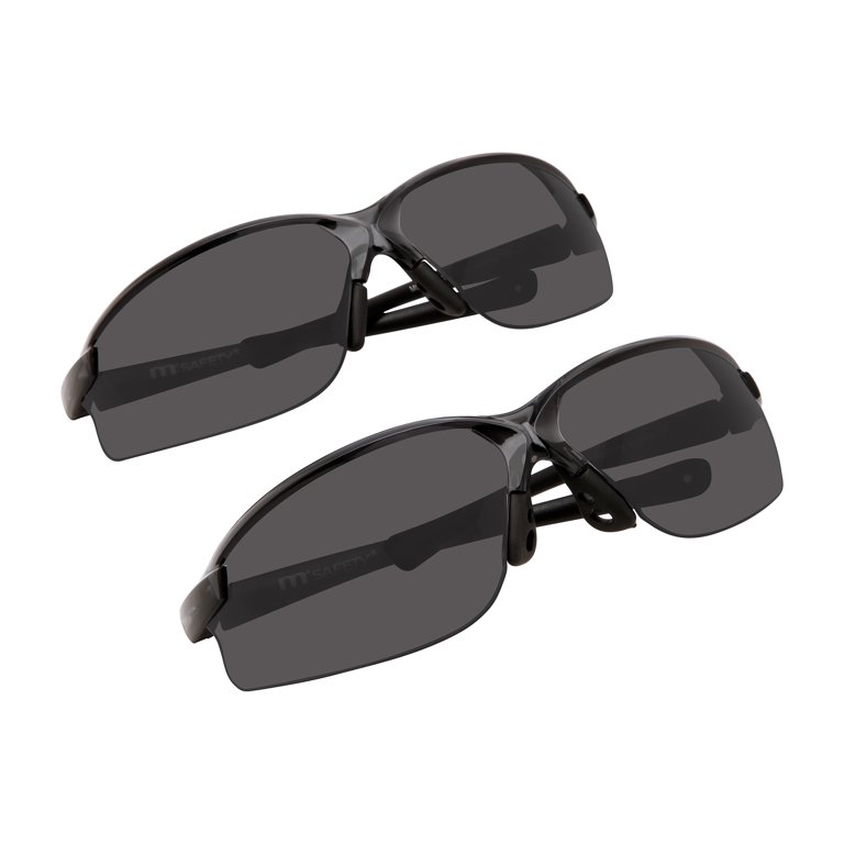M+ Unisex Safety Glasses MS380569FCOLPK 2-Pack Dark Grey Lens