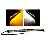 20 White Amber Dual Color Changing Ultra Slim High Output Osram LED Light Bar Single Row Spot Flood Combo Beam Off Road Truck Trailer ATV Marine Boat RV 12 - 30 Volts