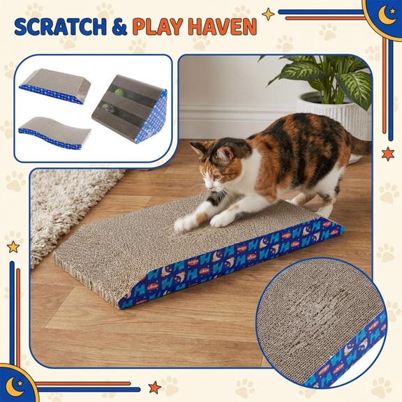 M-Shaped Corrugated Cat Scratcher Pad, Durable & Wear-Resistant Scratching Board, Interactive Claw Grinding Toy For Indoor Cats, Kittens & Feline Pets To Protect Furniture &