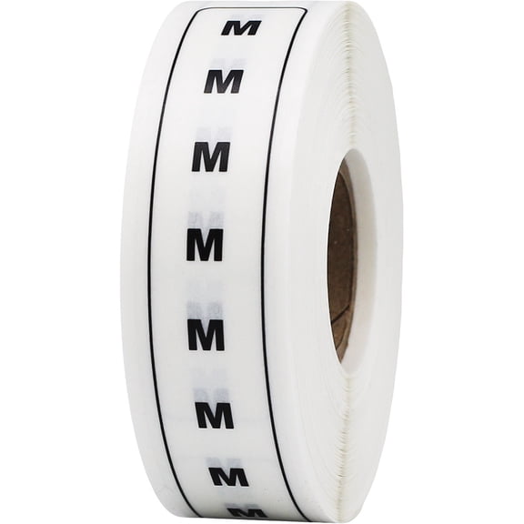 M Size Strip Labels Clothing Size | 0.75 x 5 Rectangle - 200 Pack