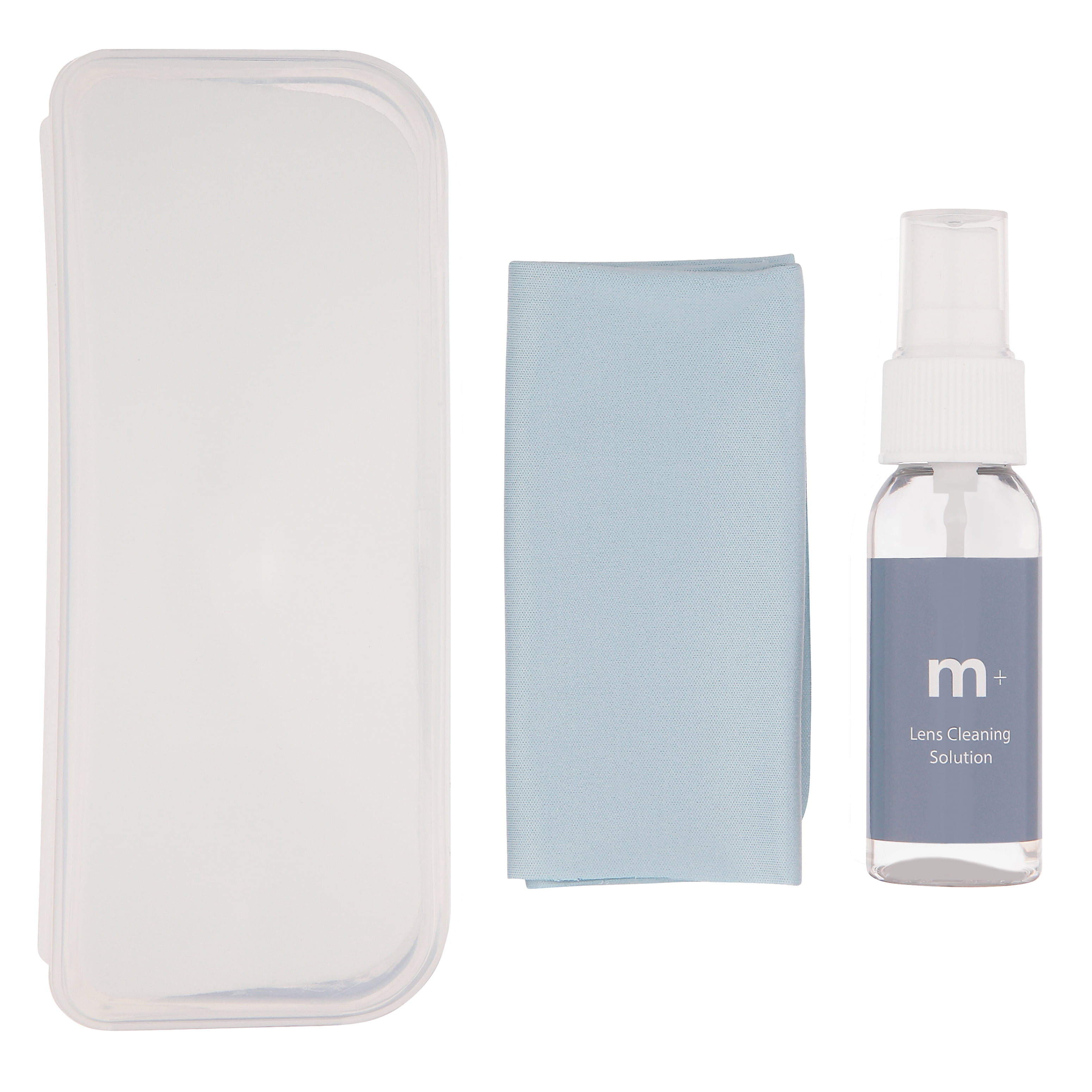 M+ Starter Kit for Cleaning Eyeglasses- Includes Fog Cloth, Hard Case, & Cleaning Solution