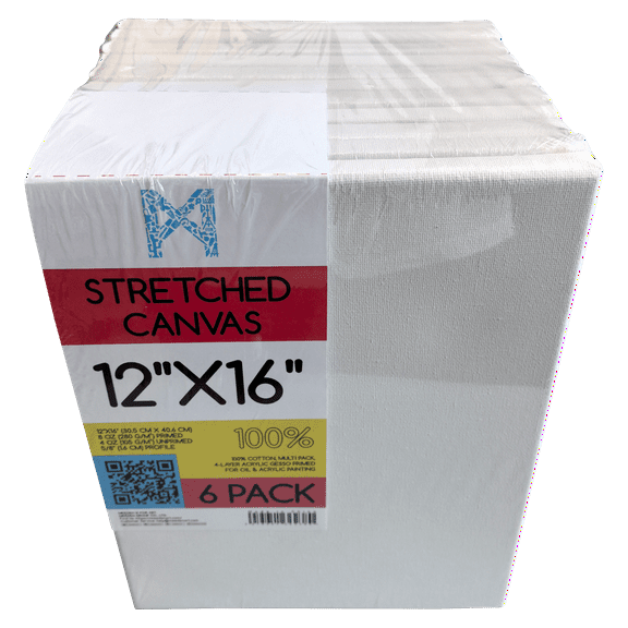 M Stretched Canvas, Blank White Canvases for Acrylic Oil Pouring & Airbrushing Painting