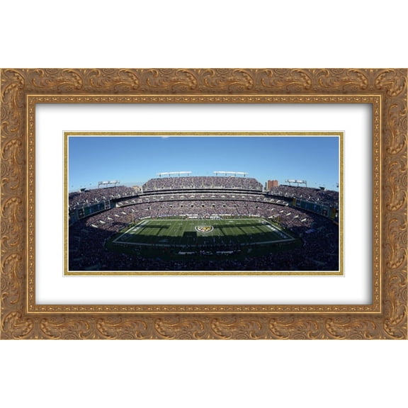 M&T Bank Stadium 2x Matted 24x18 Gold Ornate Framed Art Print from the Stadium Series