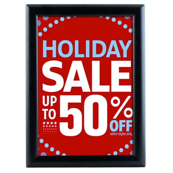 M&T Displays 11x17 Inch Snap Poster Frame, 1 Inch Black Color Aluminum Profile, Opti Frame, Safe Corners, Front Loading (5 Frames)