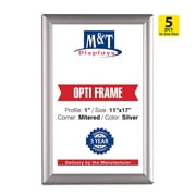 M&T Displays 11x17 Snap Frames, 1" Profile, Opti Frame, Mitered Corner, Wall Mounted - Black / 5pcs / $13.95