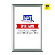 M&T Displays 11x17 Snap Frames, 1" Profile, Opti Frame, Safe Corners, Wall Mounted - Silver / 10pc / $10.45 10