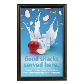 M&T Displays 22x28 Inch Window Snap Poster Frame, Silver, Aluminum Picture, Photo, Sign Holder
