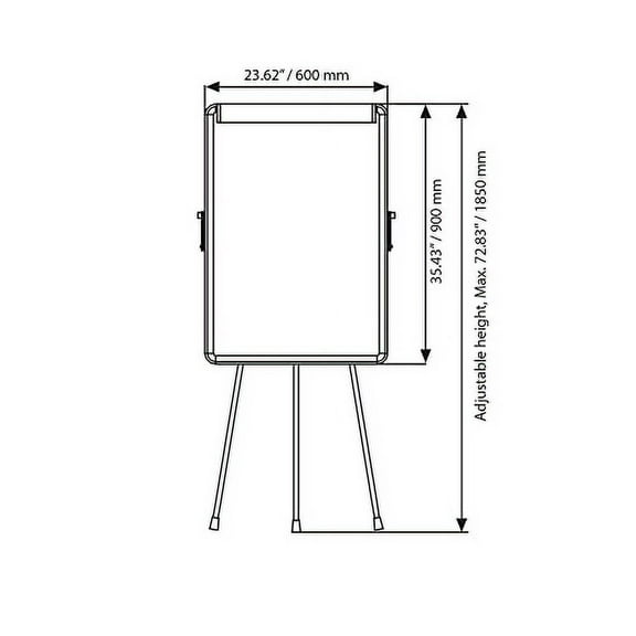 M&T Displays 23x35 Inch Adjustable Magnetic Whiteboard Flipchart Dry Erase Free Standing Write Board Paper Stand for Schools Classrooms Presentations Training Rooms Silver Aluminum