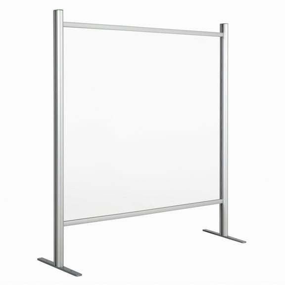 M&T Displays 31.5x47.24 Inch Clear Hygienic Barrier with Aluminum Bars, Sneeze Guard, Protective Window for Cashiers, Workers, Employers and Customers, Barrier Against Coughing & Sneezing