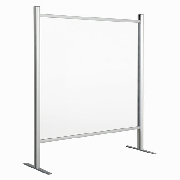 M&T Displays 36x42 Inch Clear Countertop Cough Barrier Sneeze Guard Desk Divider with Aluminum Bars, Protective Separation Screen Window for Cashiers Workers Employers Customers