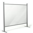 thumbnail image 1 of M&T Displays 39.37x39.37 Inch Clear Hygienic Barrier with Aluminum Bars, Sneeze Guard, Protective Window for Cashiers, Workers, Employers and Customers, Barrier Against Coughing & Sneezing, 1 of 7