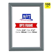 M&T Displays 5x7 Snap Frame, Opti Frame, Aluminum, Wall Mounted Frames - Silver / 100pcs /, Front Loading