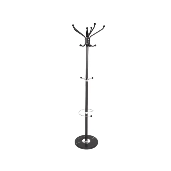 M&T Displays 71 Inch Modern Free-Standing Coat Rack with Black Marble Base, Heavy Duty Portable Durable Metal Hanger Stand for Coats, Hats, Clothes, Umbrella Holder