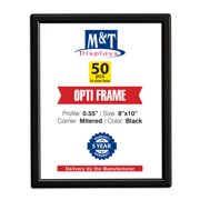 M&T Displays 50 Pack 8x10 Opti Snap Frames Black Aluminum Wall Mount Poster Certificate Holders