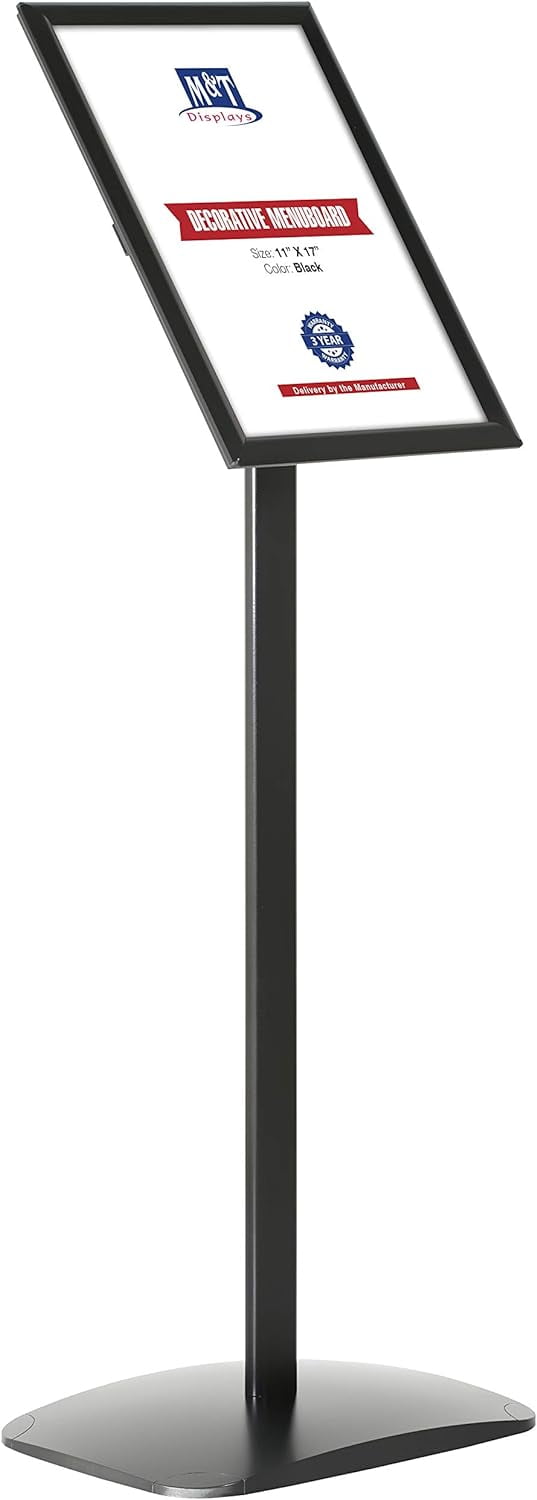 M&T Displays Advertising Restaurant Aluminum Sign Post, Black A3 11x17 ...