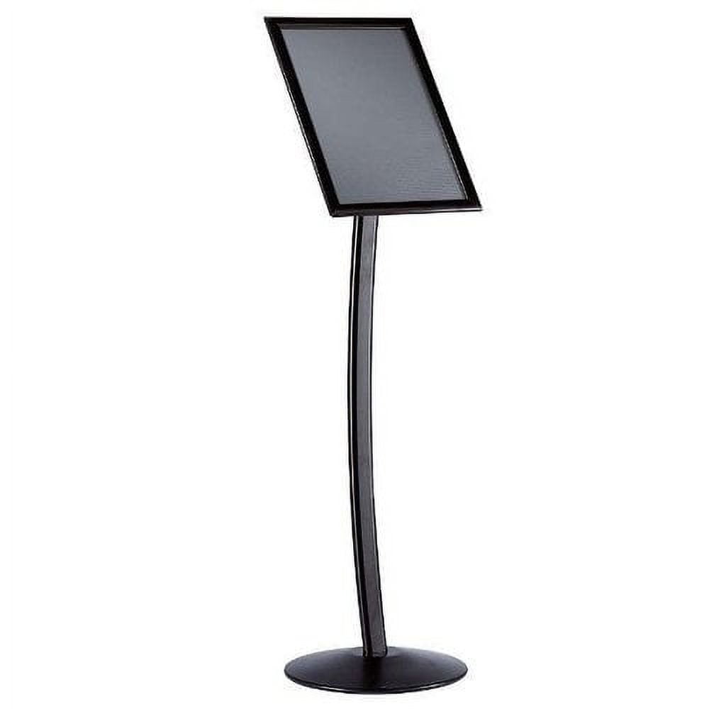 Black Aluminum Curved Pedestal Sign Holder 11x17 Inches