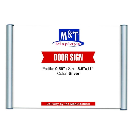 M&T Displays Aluminum Poster Banner Snap Rails 8.5X11 Poster Size 0.59" Hanging Rail for Wall