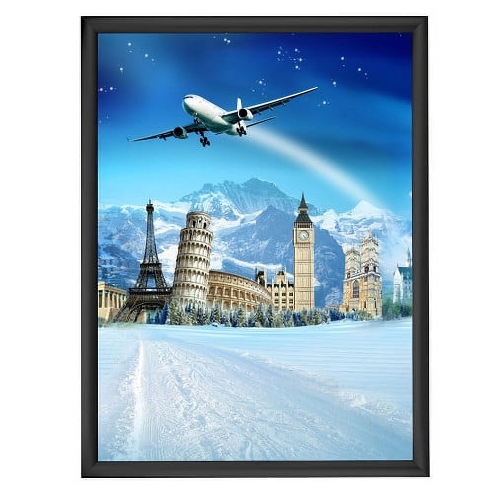 20x28 Poster Frame 1 Pack - Black Aluminum Snap Frame With Plexiglass, Front-Loading For Easy Changes - View #8