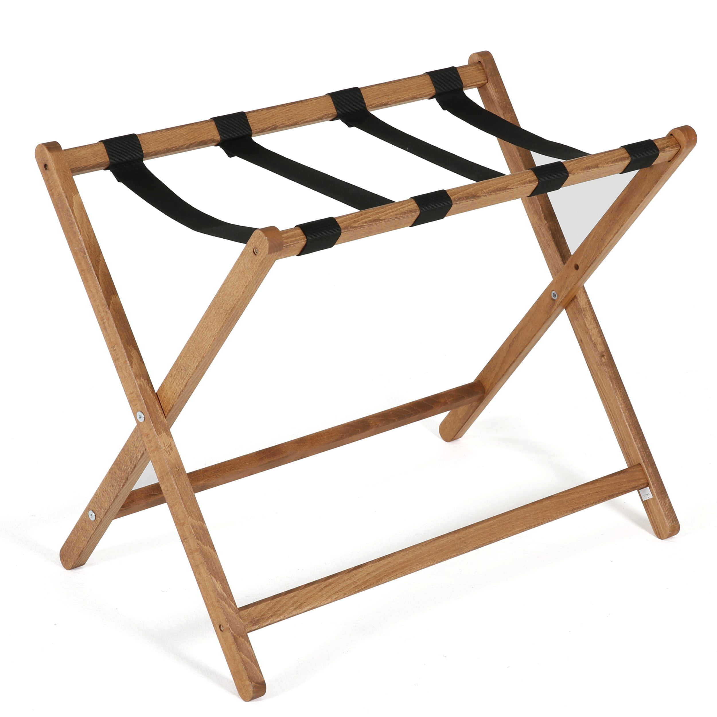 Laggage Rack M&T Displays Beech Wood Folding Luggage Rack with Woolen Strips for ...