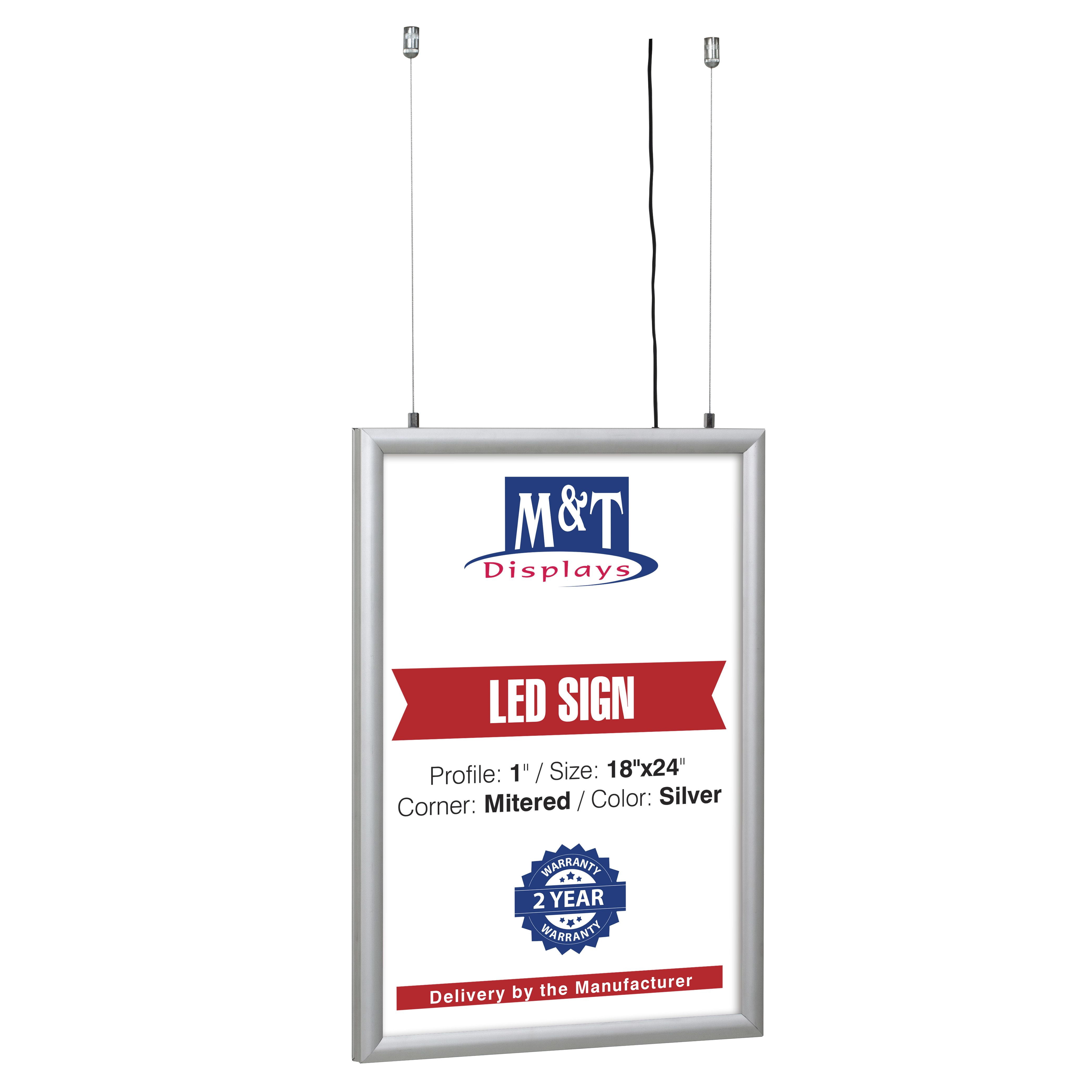 M&T Displays Best Buy LEDbox LED Light Poster Frame 18x24 Inch Silver 1 ...
