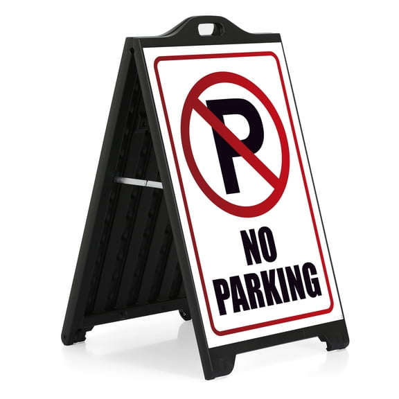 M&T Displays Double Sided Black Street SignPro Board-No Parking-24x36 Stickers-Sidewalk A-Frame Sign