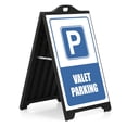 thumbnail image 1 of M&T Displays Black Street SignPro Board, Weatherproof A-Frame Sidewalk Curb Sign with 2 24x36 inch Matt Laminated Anti-Glare VALET PARKING Sticker Signs, Folding Portable Double Sided, 1 of 8