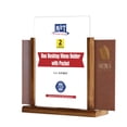thumbnail image 1 of M&T Displays Classic Desktop Menu Holder with Acrylic U Type Pocket, Portrait Table Top Sign Holder, Ad Frame for Restaurant, Store, Wedding, Party, Event (2 Pack) (Dark Wood, 5.5x8.5), 1 of 6