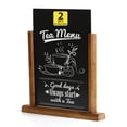 thumbnail image 1 of M&T Displays Classic Desktop Menu Holder with Chalkboard, Portrait Table Top Sign Holder, Ad Frame for Restaurant, Store, Office, Wedding, Party, Event (2 Pack) (Dark Wood, 5.5x8.5), 1 of 7