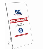 M&T Displays Clear Acrylic Photo Frame 5x7 inch Picture Sign Holder Portrait Desktop Stand Menu Flyer