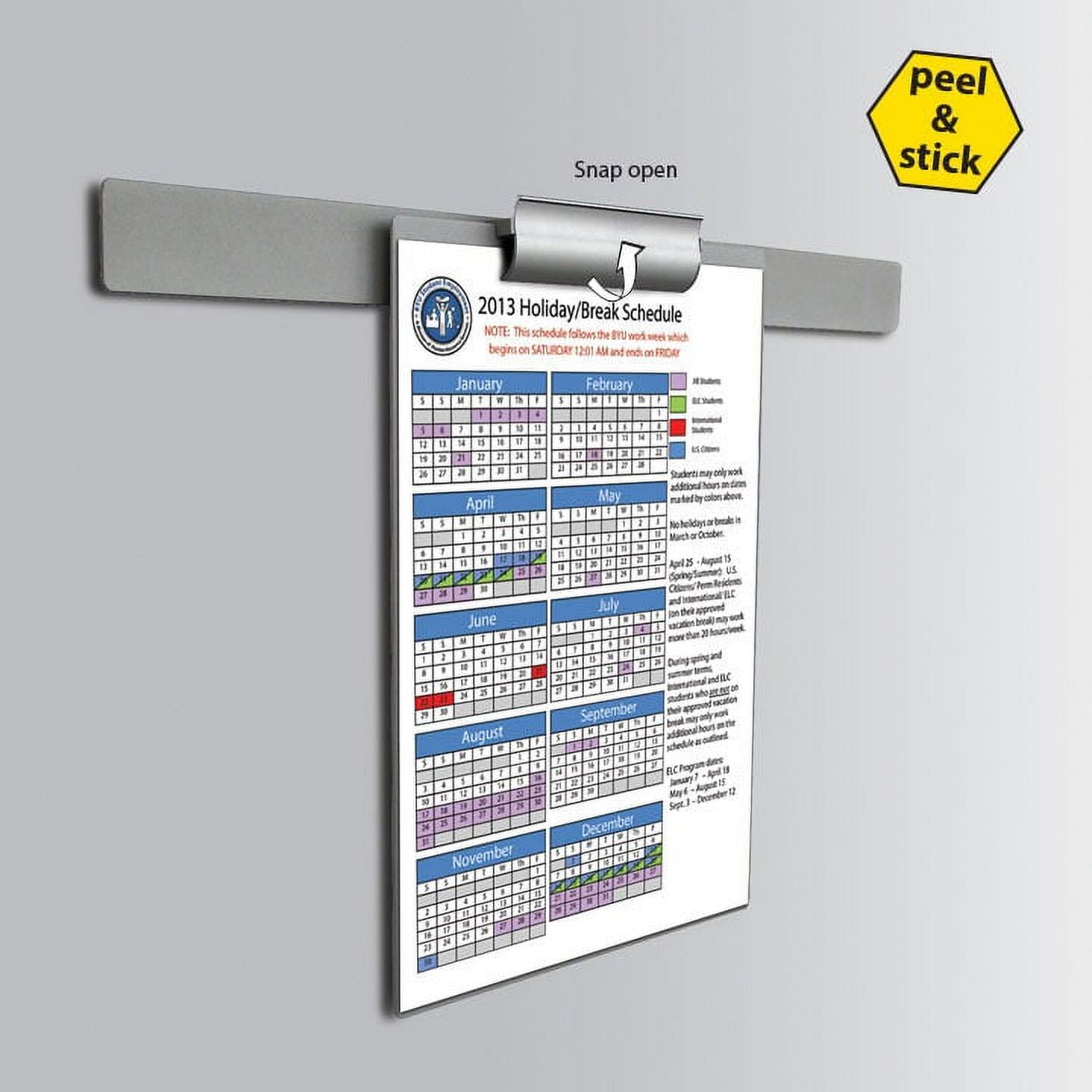 M&T Displays Clip Board Grey, For 8.5″w x 11″h Papers, Round Corners, Magnetic