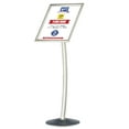 thumbnail image 1 of M&T Displays Curved Menu Board, 18x24 inch Silver Pedestal Sign Holder Floor Standing Aluminum Front Loading Easy Open Poster Message Advertisement Holder for Restaurant Cafe Hotel (100-Pack), 1 of 6