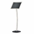 thumbnail image 1 of M&T Displays Curved Menu Board, 8.5x11 inch Silver Pedestal Sign Holder Floor Standing Aluminum Front Loading Easy Open Poster Message Advertisement Holder for Restaurant Cafe Hotel, 1 of 2