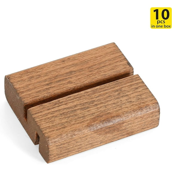 M&T Displays Dark Wood Business Desk Card Holder Desktop Organizer for Office 2.76x2.36 inches (10 pack)