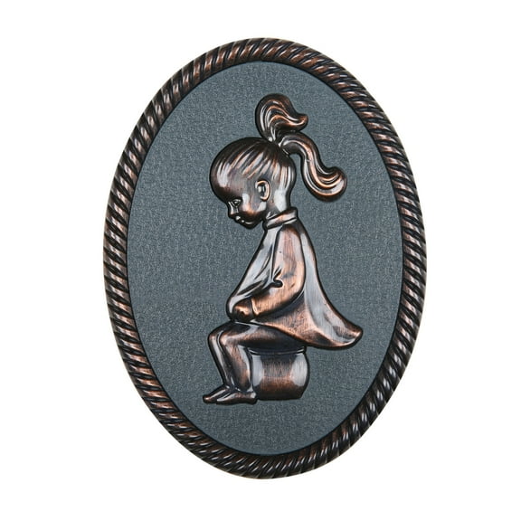 M&T Displays Decorative Restroom Bathroom Sign Bronze (Woman)