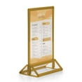 thumbnail image 1 of M&T Displays Desktop Acrylic Sign Menu Holder Double Sided T Shape Tabletop 4x6 Inch Gold Border Bottom Loading Clear Ad Frame for Restaurant Store Wedding Party Event (12 pack), 1 of 8