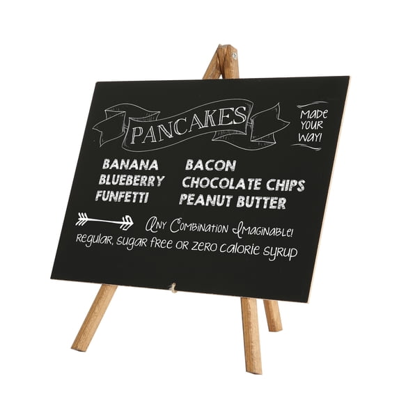 M&T Displays Desktop Mini Easel with Chalkboard, Ad Frame for Restaurant, Store, Office, Wedding, Party, Event, Home (Dark Wood, 8.5x11, A4)