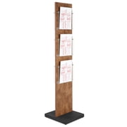 M&T Displays Double Sided, Plywood Poster Stand, Literature Holder, Magazine Rack, Brochure Display Stand, Catalog Leaflet, Flier Holder for Fair, Conference, Showroom Dark Wood - Black, 6x8.5x11
