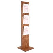 M&T Displays Dark Wood Double-Sided Poster Stand with 6x8.5x11 Literature Holders for Brochures