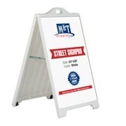 M&T Displays Double Sided Sandwich Board Street SignPro 24x36 inch White A-Frame Sidewalk Sign