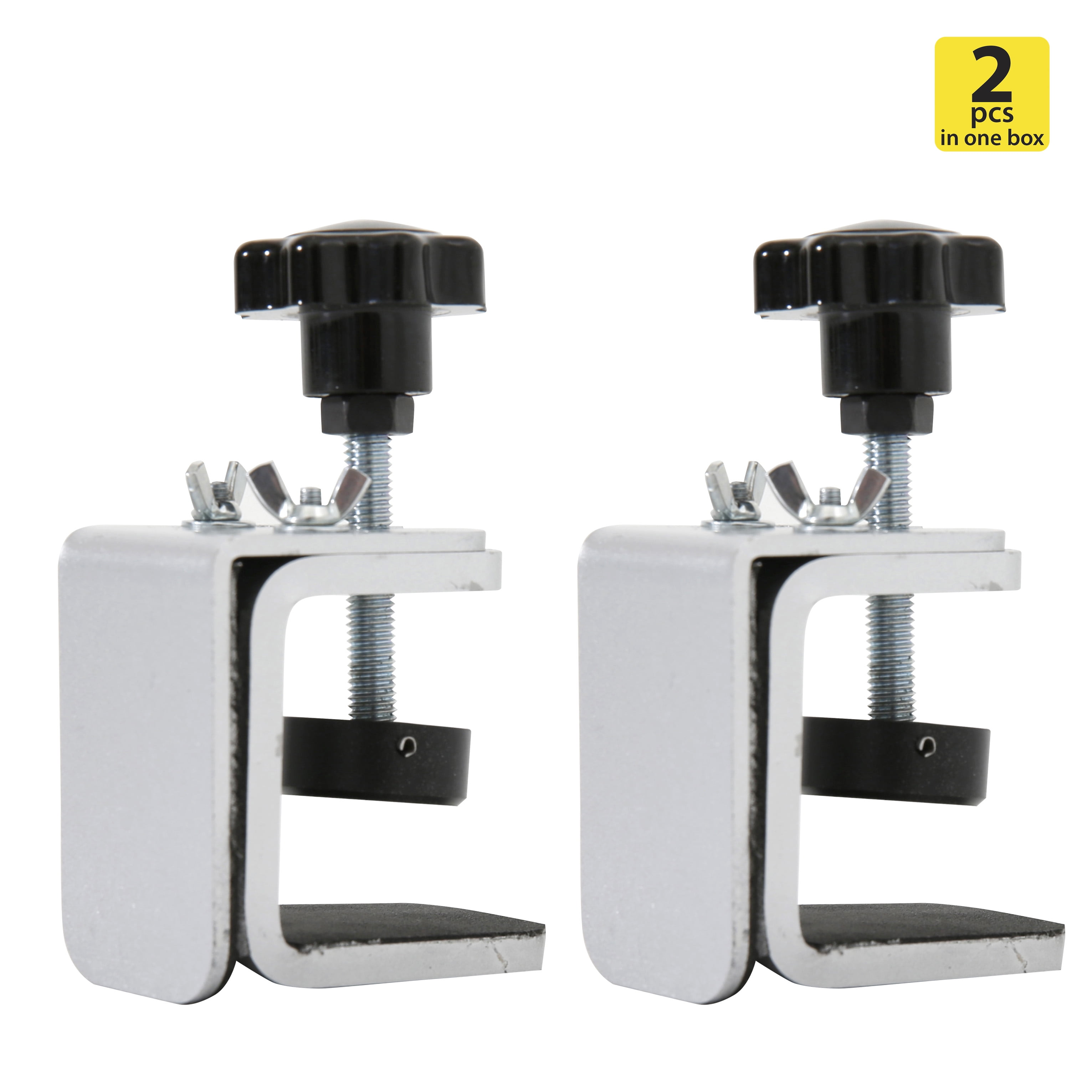 M&T Displays Edge Clamp Kit, C-Clamp for Table Panel Separator, Desktop Mount Holder Stand (2 pack)