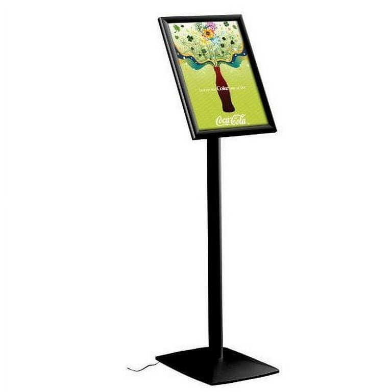 Floor Sign Stand Holder / Height Adjustable / Black / 1 Snap Frame 11x17